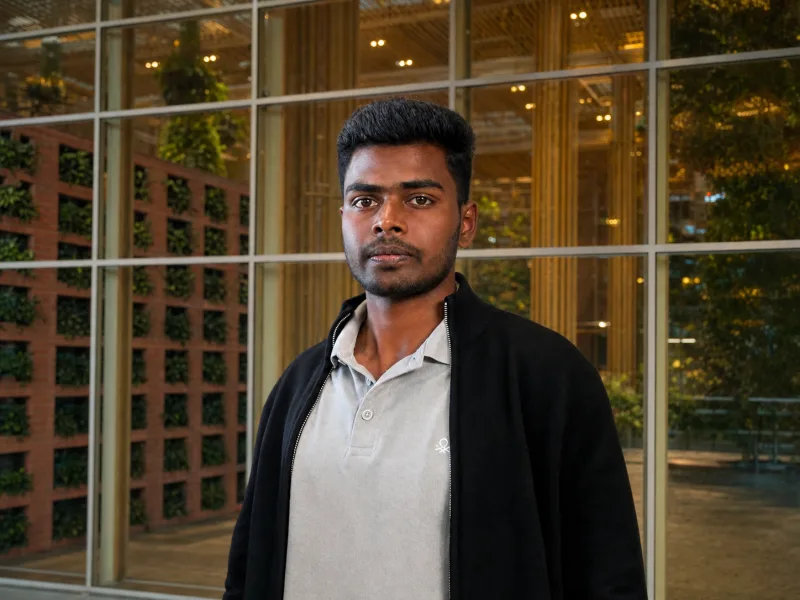 Sanjay M S, photographed outdoors at Curtin University